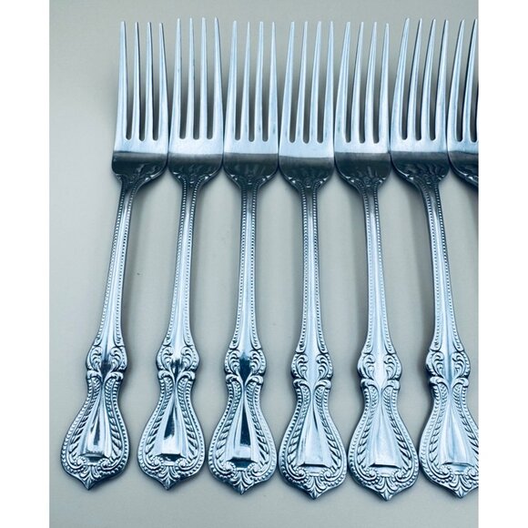 Set Of 8 Towle Old Colonial 18/10 Stainless 8" Dinner Forks Flatware - Picture 2 of 10